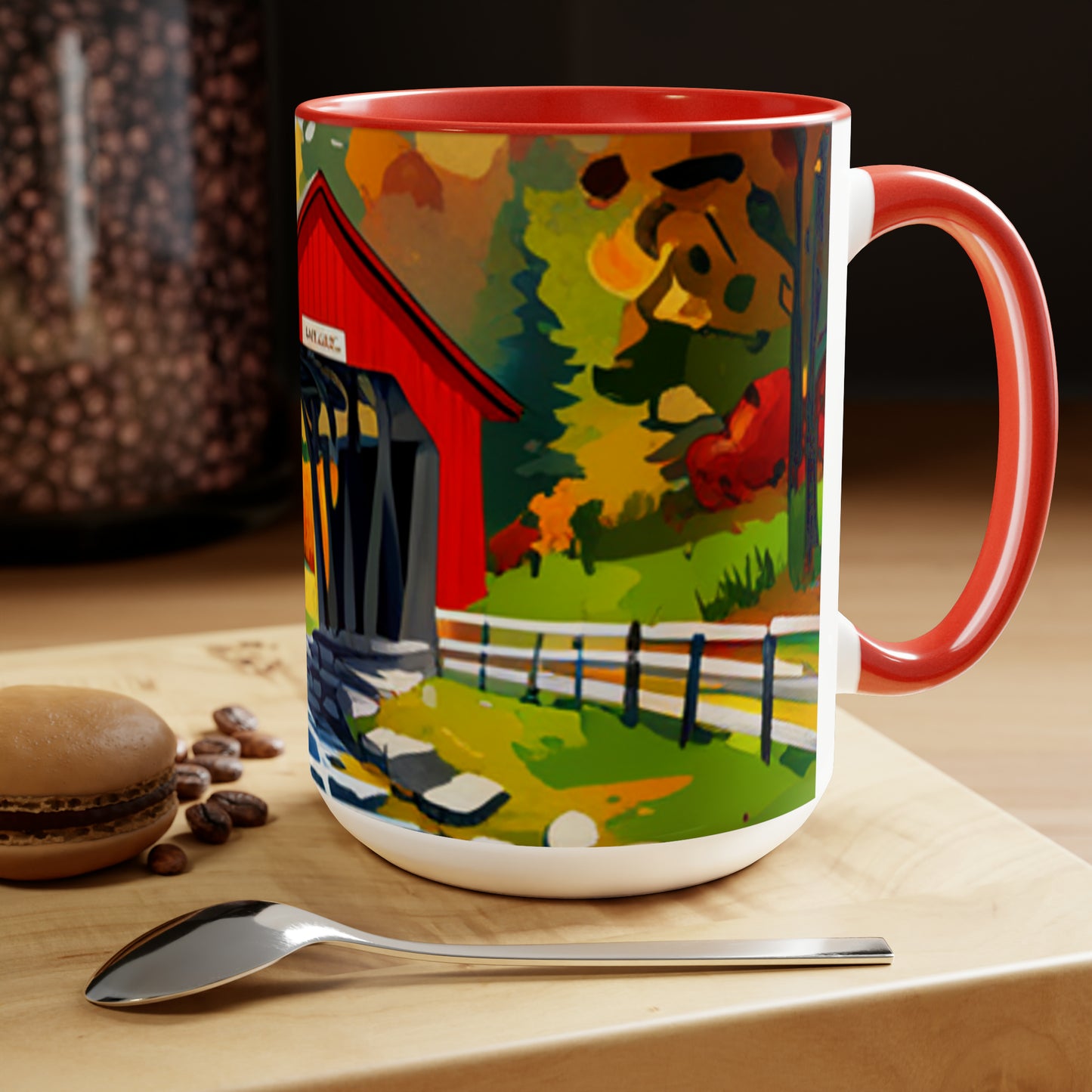 Two-Tone Coffee Mugs, 15oz