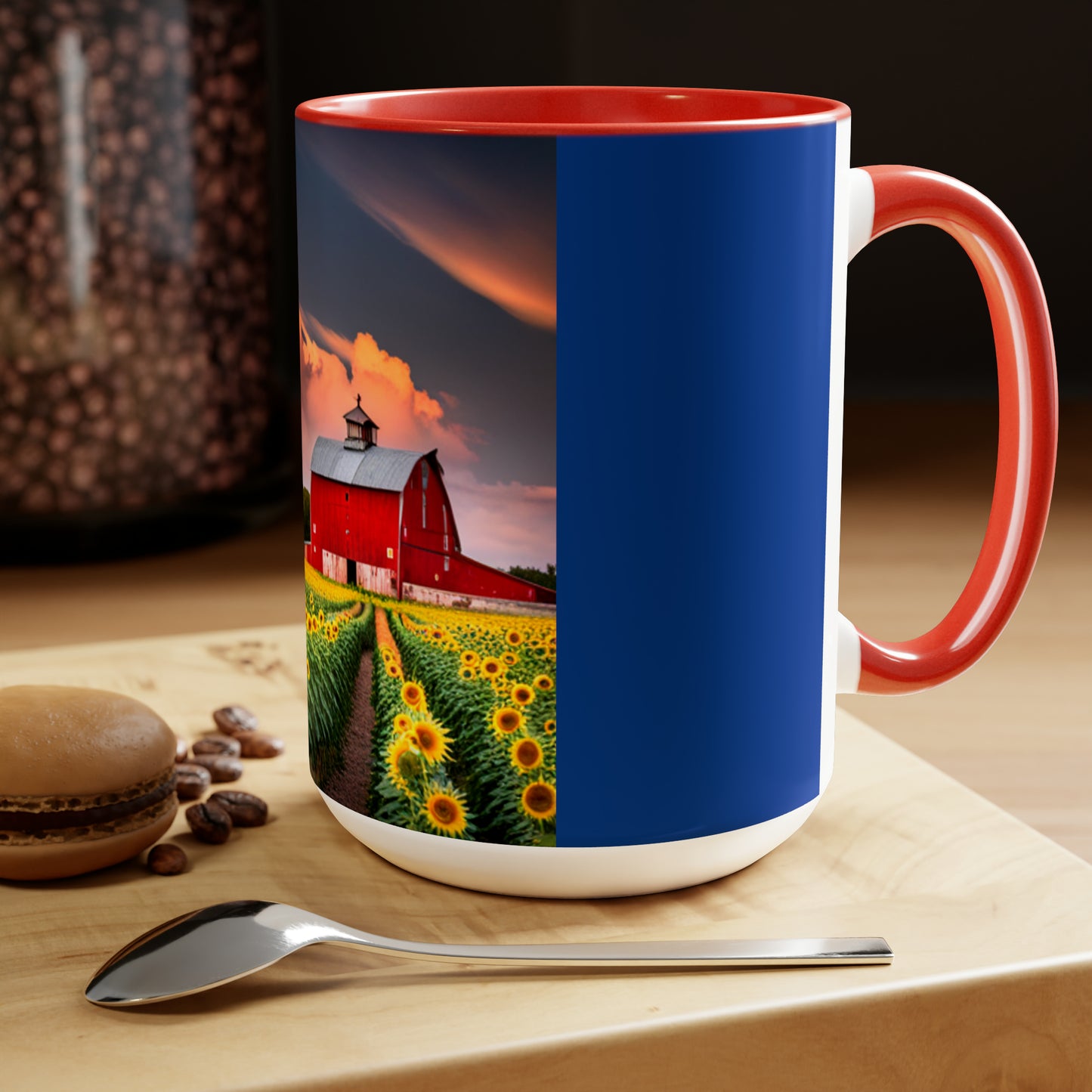 Graphic Design Covered Bridge Coffee Mugs, 15oz