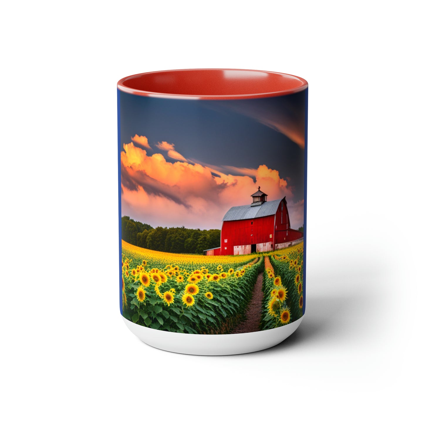 Graphic Design Covered Bridge Coffee Mugs, 15oz