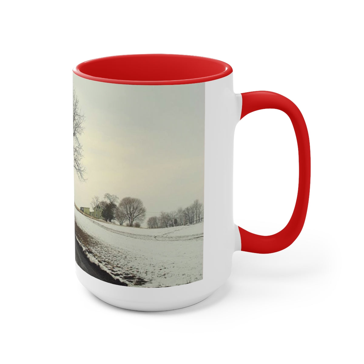 Wintery Woods Two-Tone Coffee Mugs, 15oz