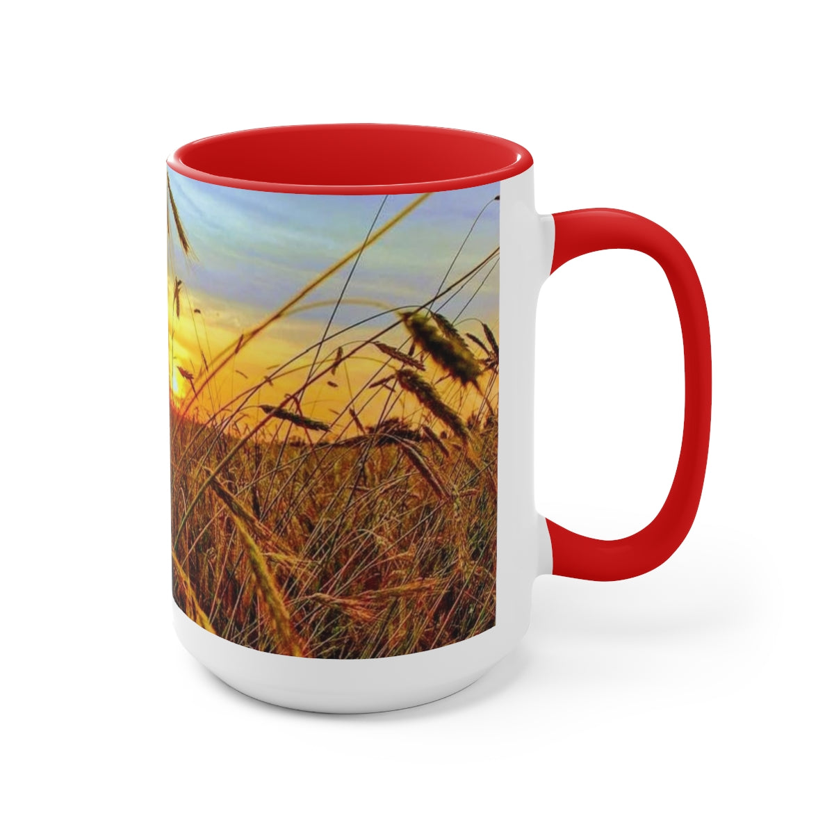 Field Sunset Two-Tone Coffee Mugs, 15oz