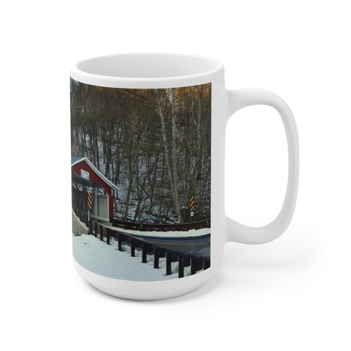 Wintery Covered Bridge Mug 15oz