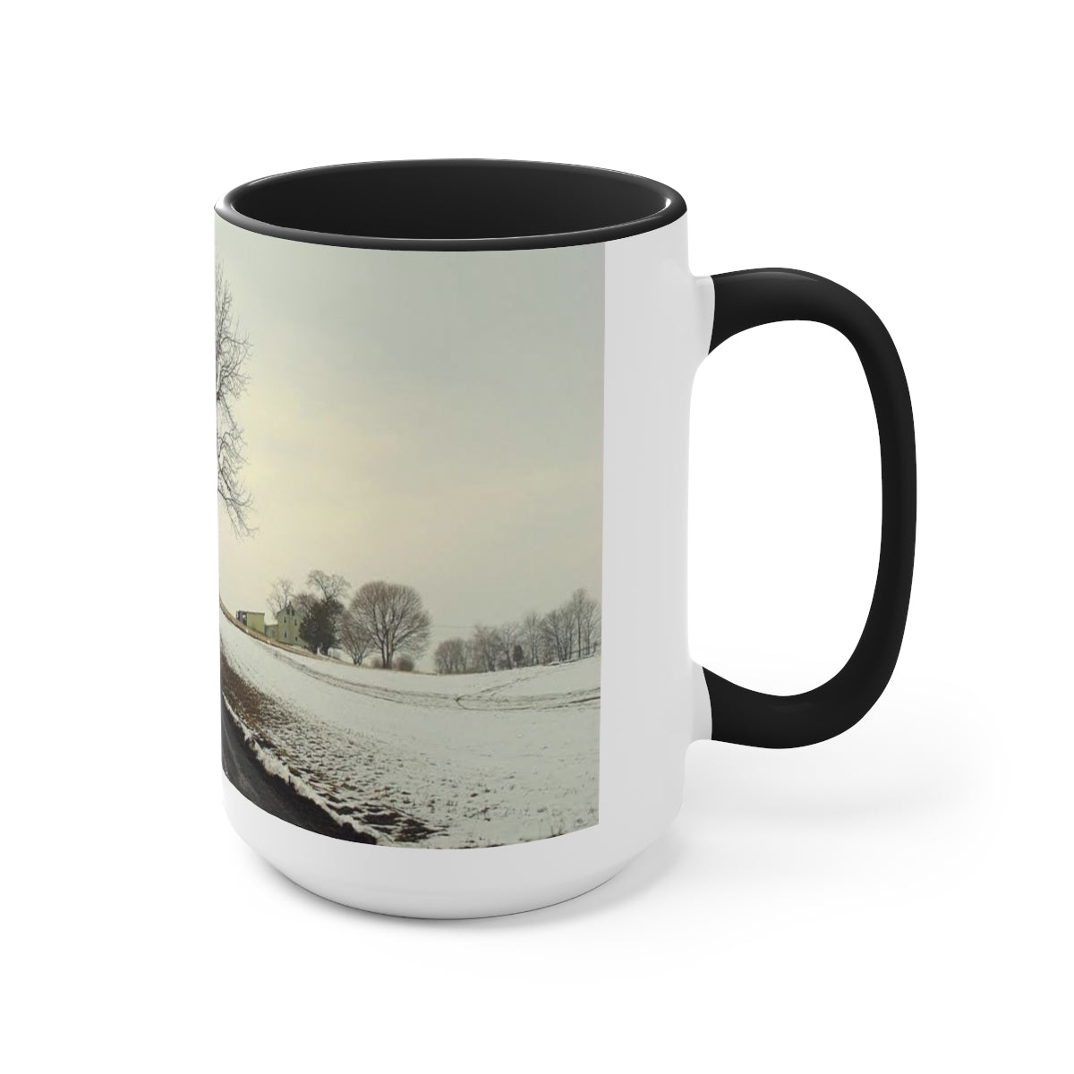 Wintery Woods Two-Tone Coffee Mugs, 15oz