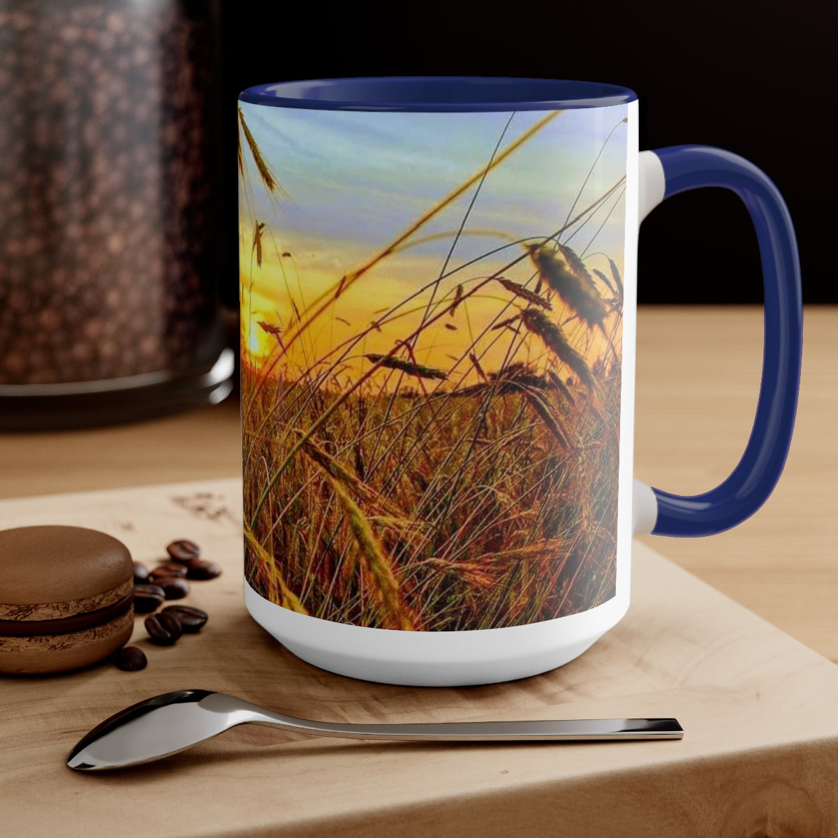 Field Sunset Two-Tone Coffee Mugs, 15oz