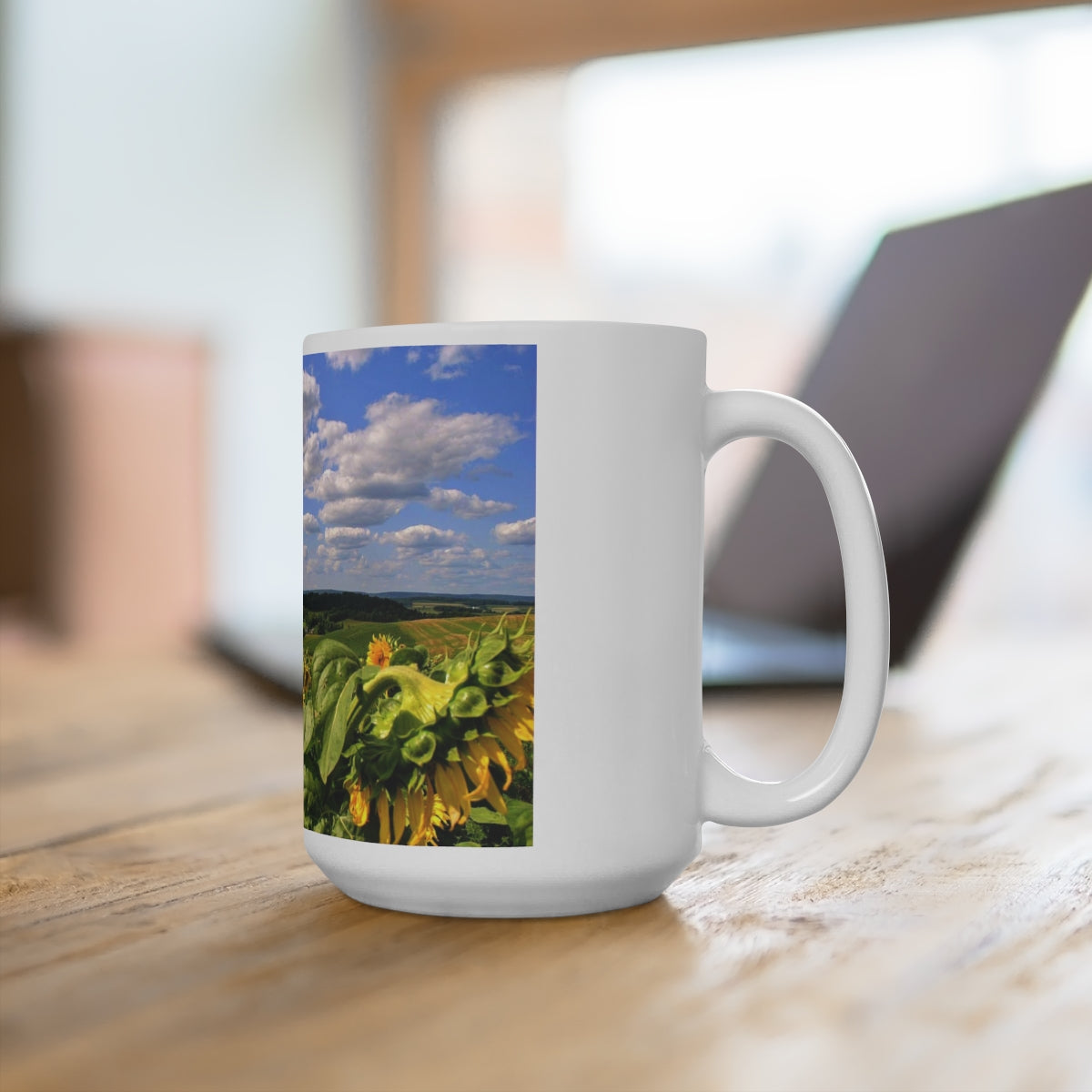 Ceramic Bright Day Sunflower  Mug 15oz