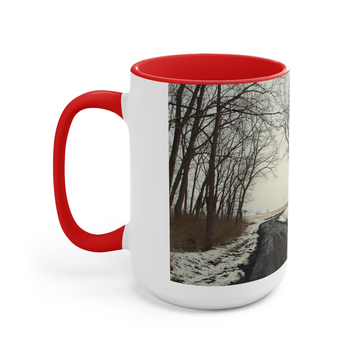 Wintery Woods Two-Tone Coffee Mugs, 15oz