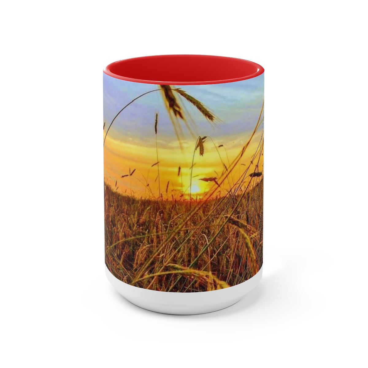 Field Sunset Two-Tone Coffee Mugs, 15oz