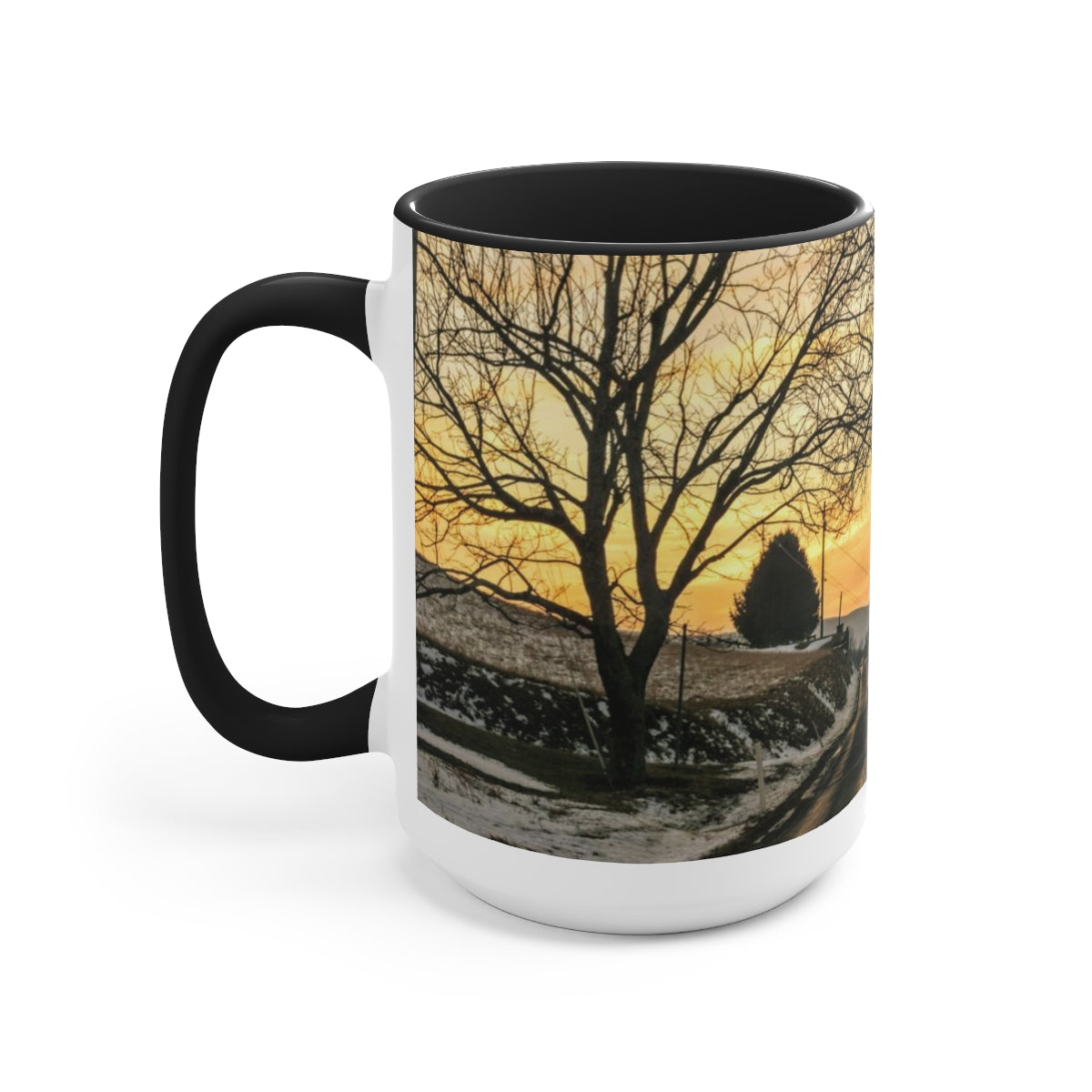 Farm Sunset Coffee Mugs, 15oz