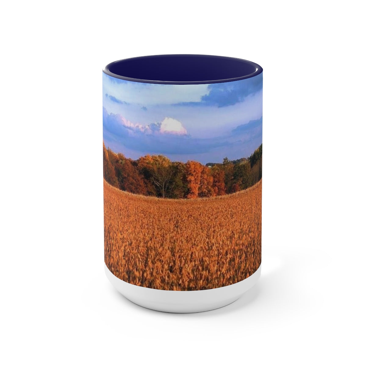 Autumn Fields Two-Tone Coffee Mugs, 15oz