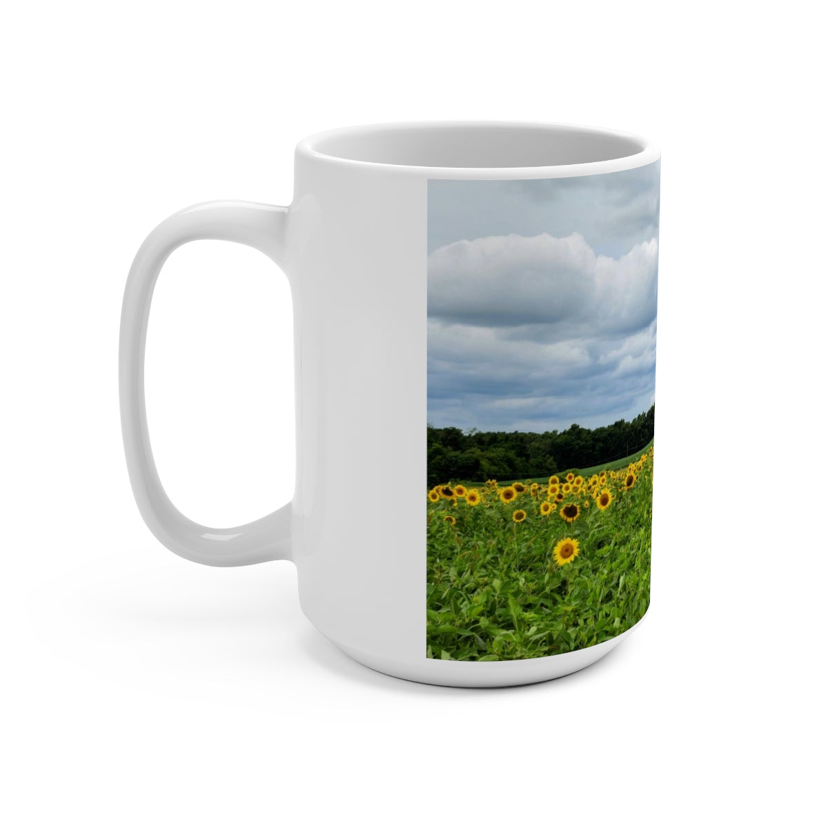 Cloudy Day Sunflower Mug 15oz