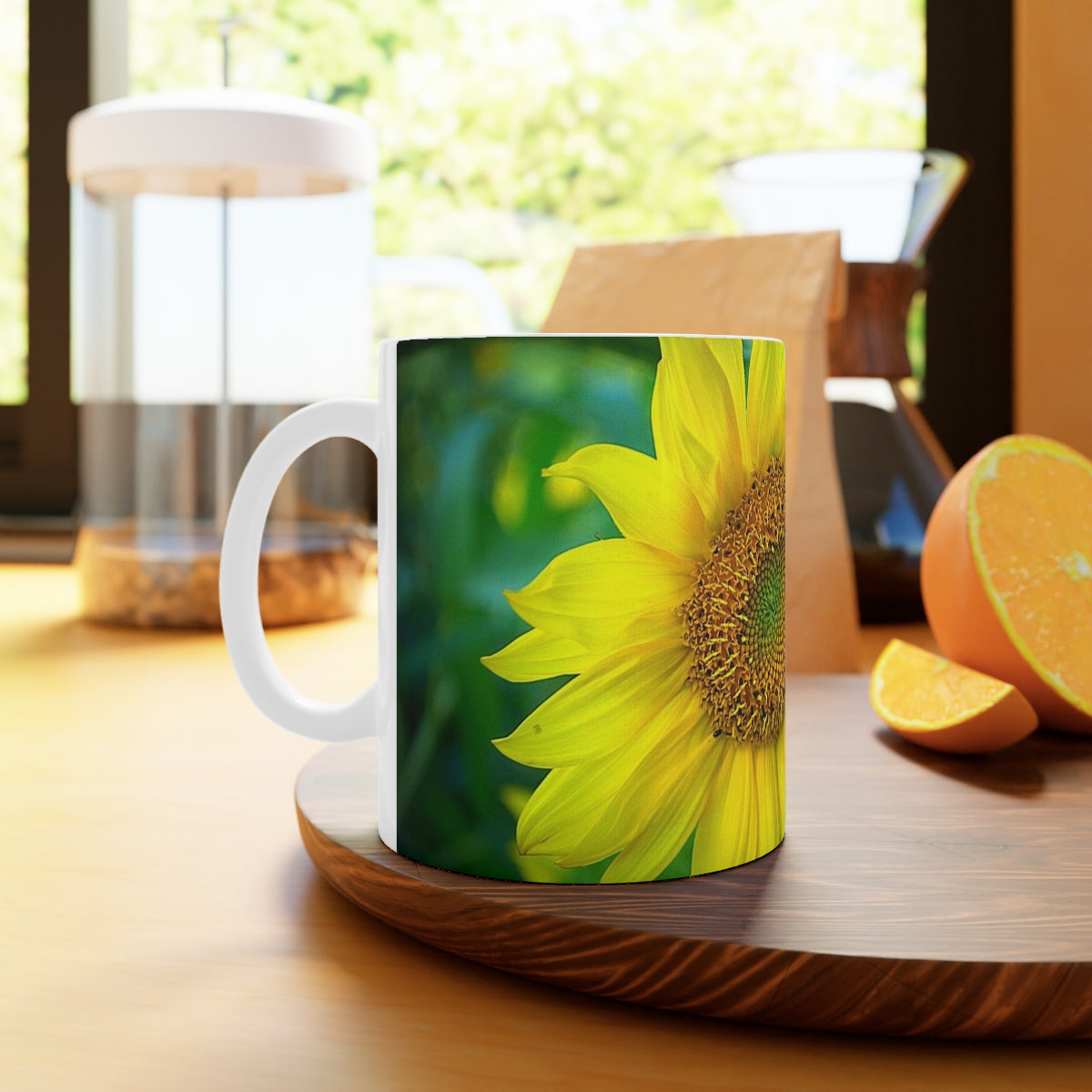 Showy Sunflower Ceramic Mug, 11oz and 15oz