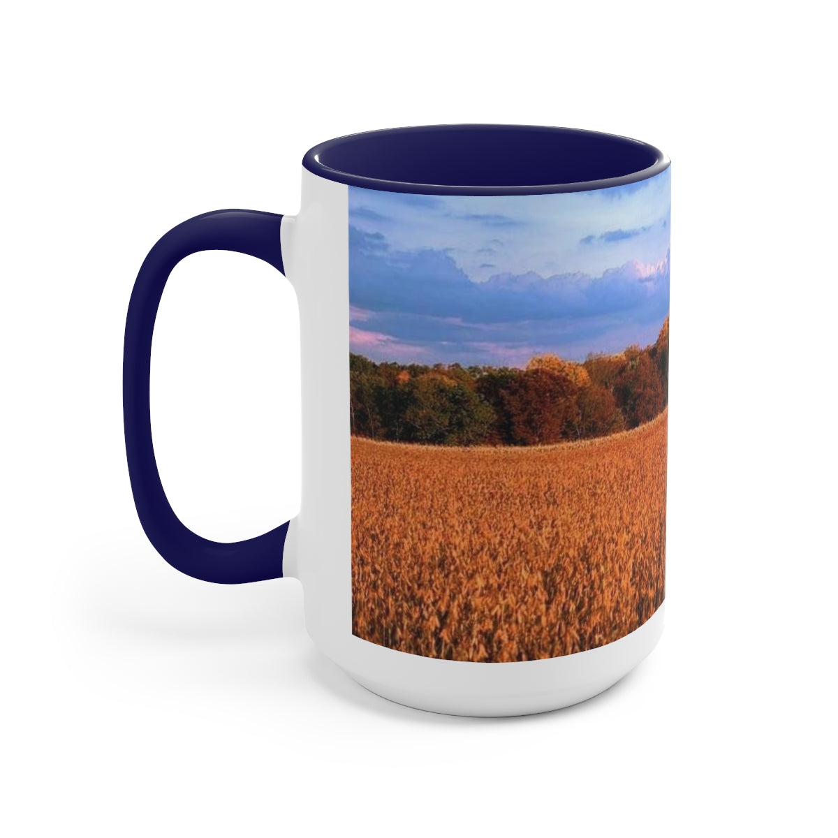 Autumn Fields Two-Tone Coffee Mugs, 15oz