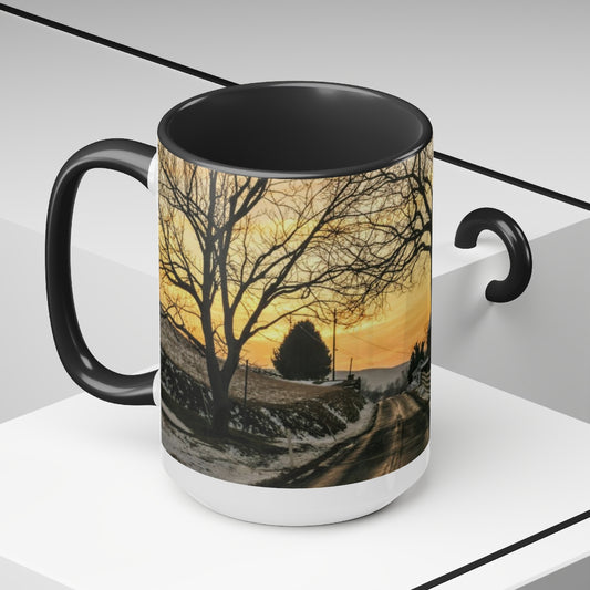 Farm Sunset Coffee Mugs, 15oz