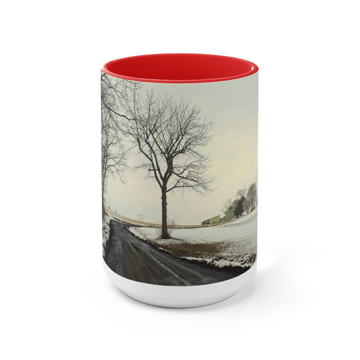 Wintery Woods Two-Tone Coffee Mugs, 15oz