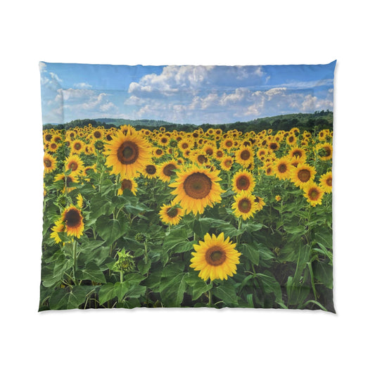 Sunflower Sky Field Comforter