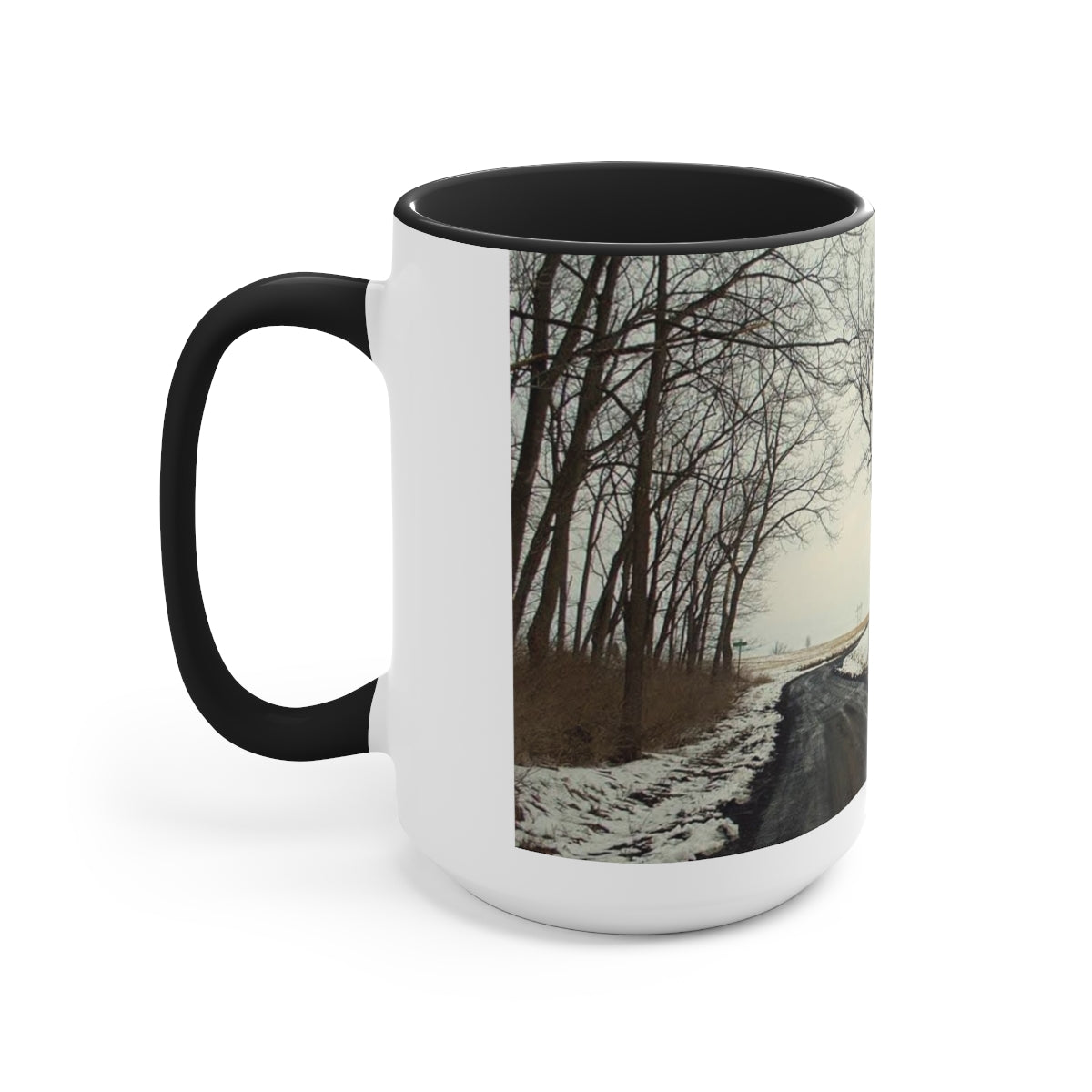 Wintery Woods Two-Tone Coffee Mugs, 15oz