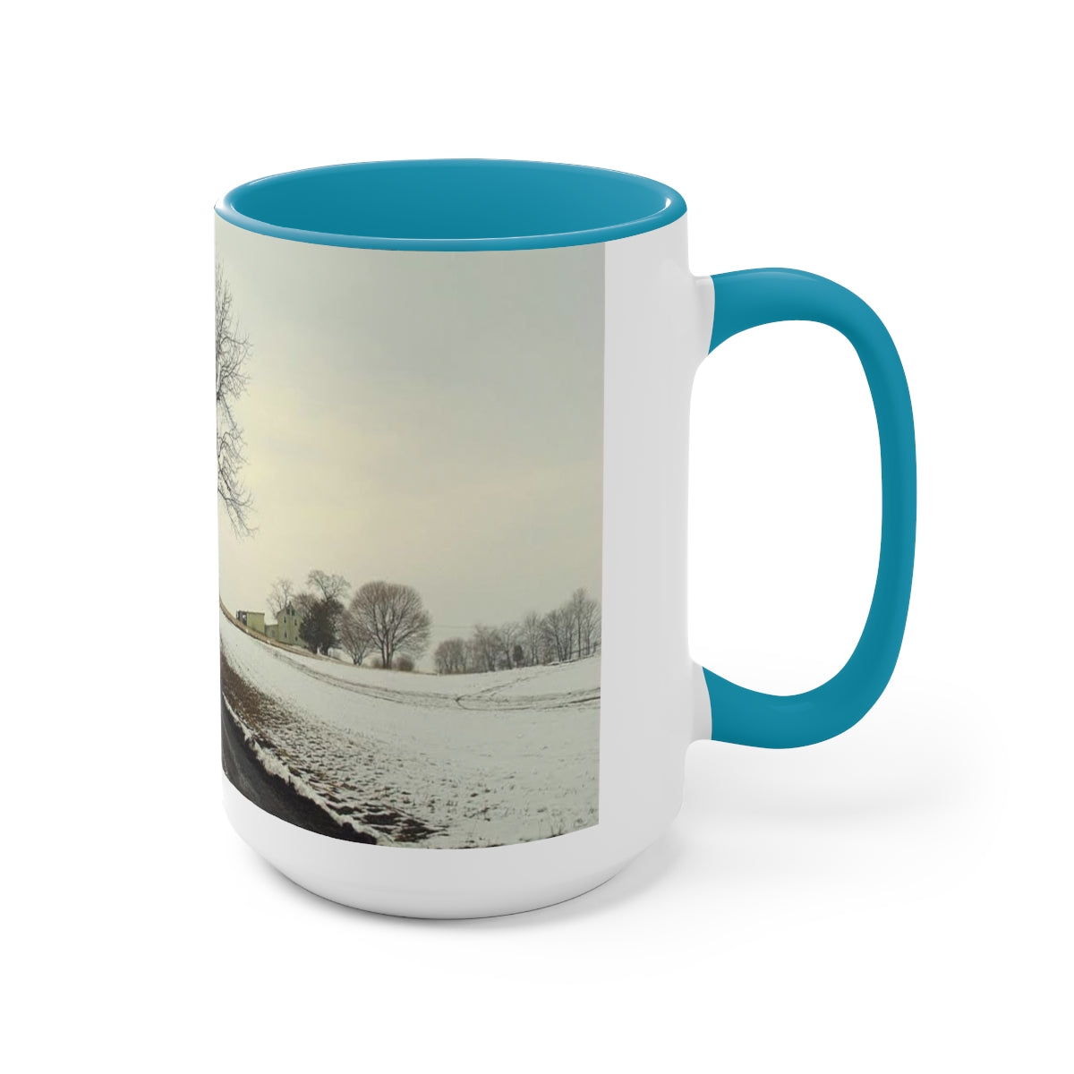 Wintery Woods Two-Tone Coffee Mugs, 15oz