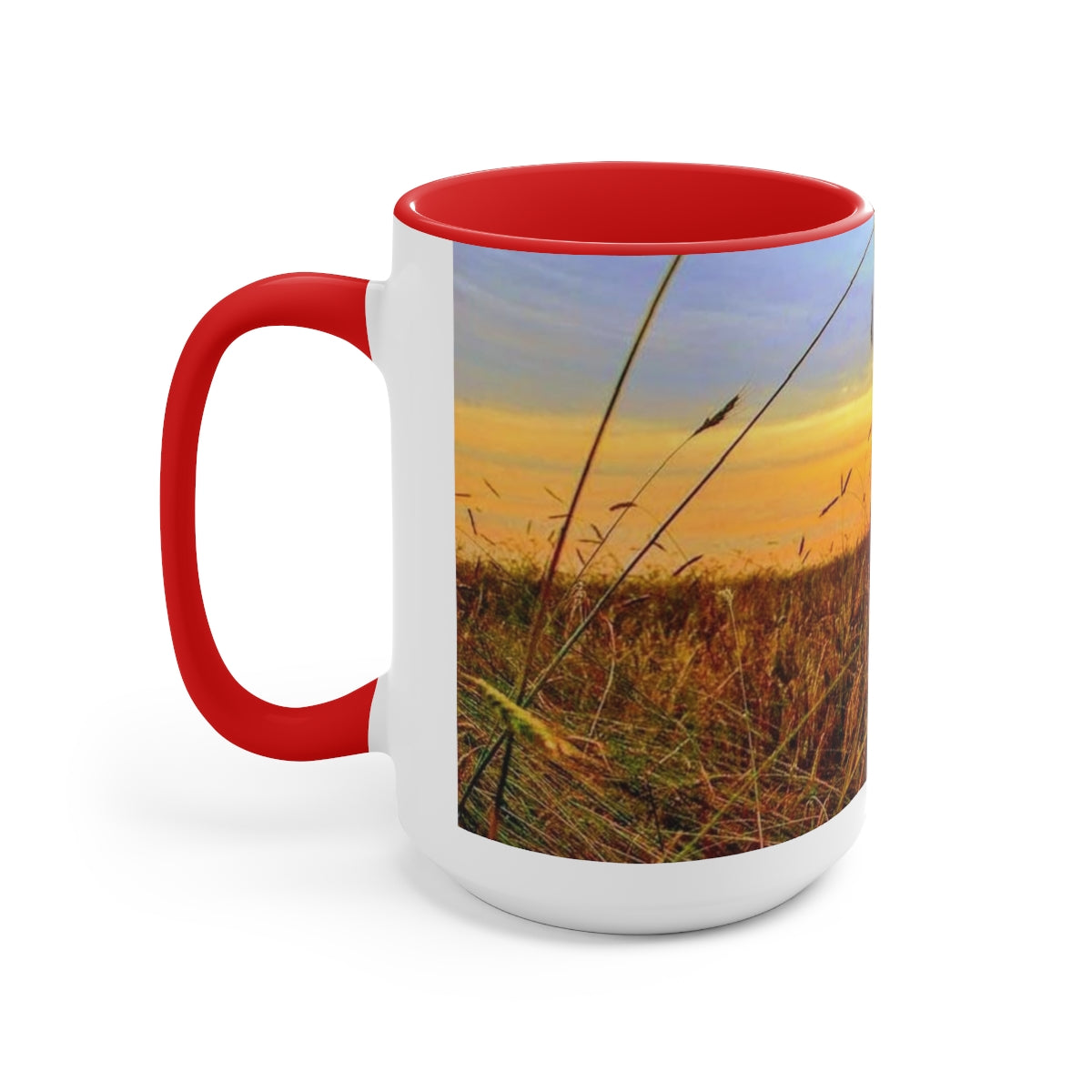 Field Sunset Two-Tone Coffee Mugs, 15oz