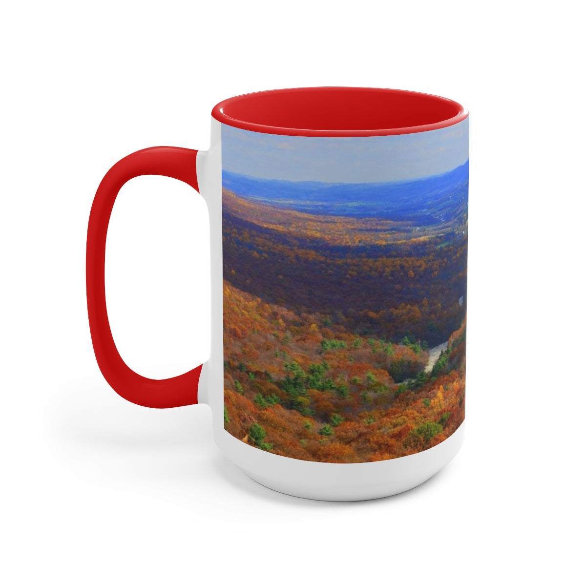 Autumn Mountain Two-Tone Coffee Mugs, 15oz