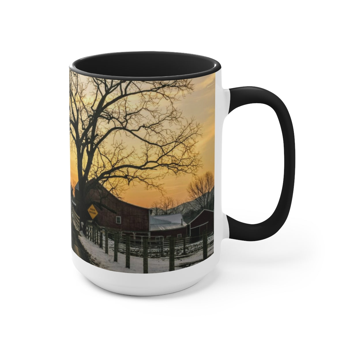 Farm Sunset Coffee Mugs, 15oz