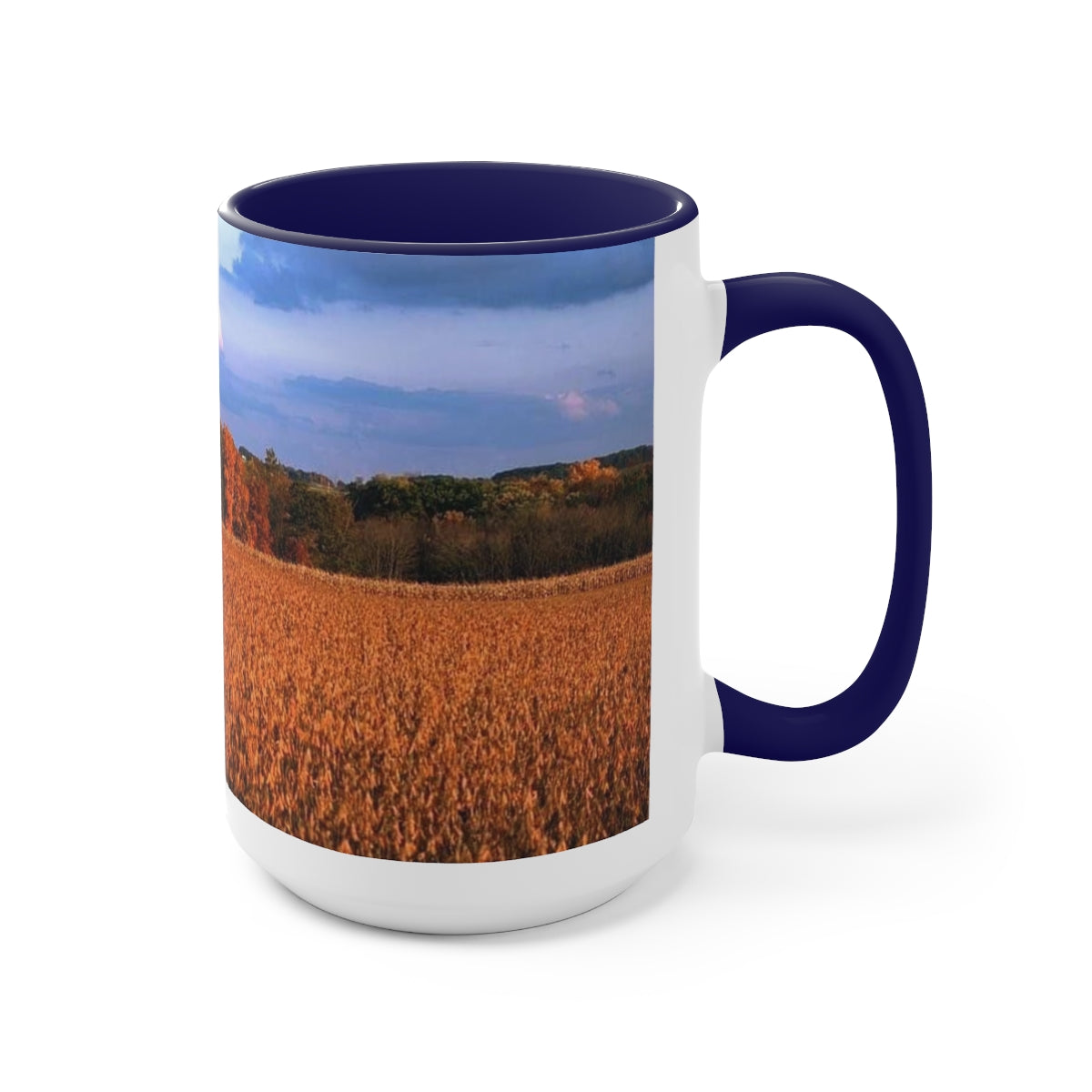 Autumn Fields Two-Tone Coffee Mugs, 15oz