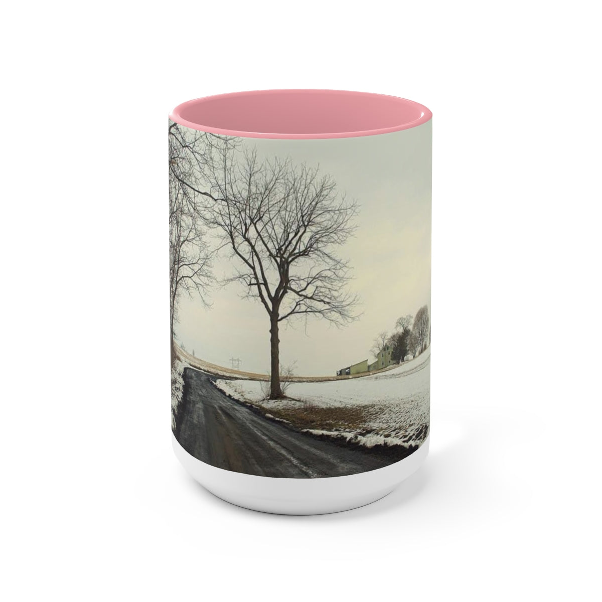 Wintery Woods Two-Tone Coffee Mugs, 15oz