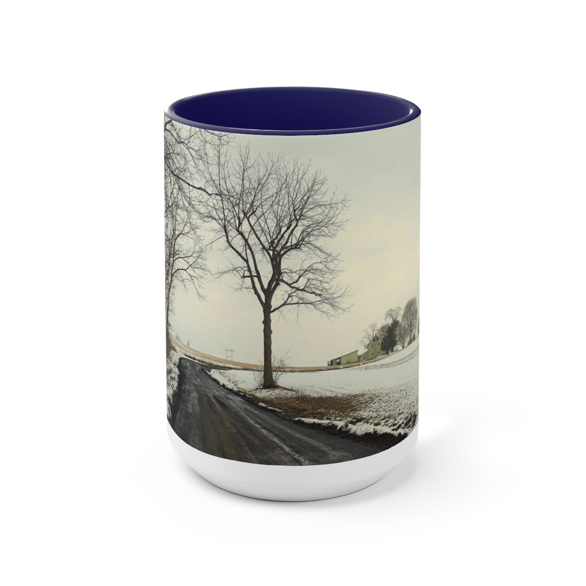 Wintery Woods Two-Tone Coffee Mugs, 15oz