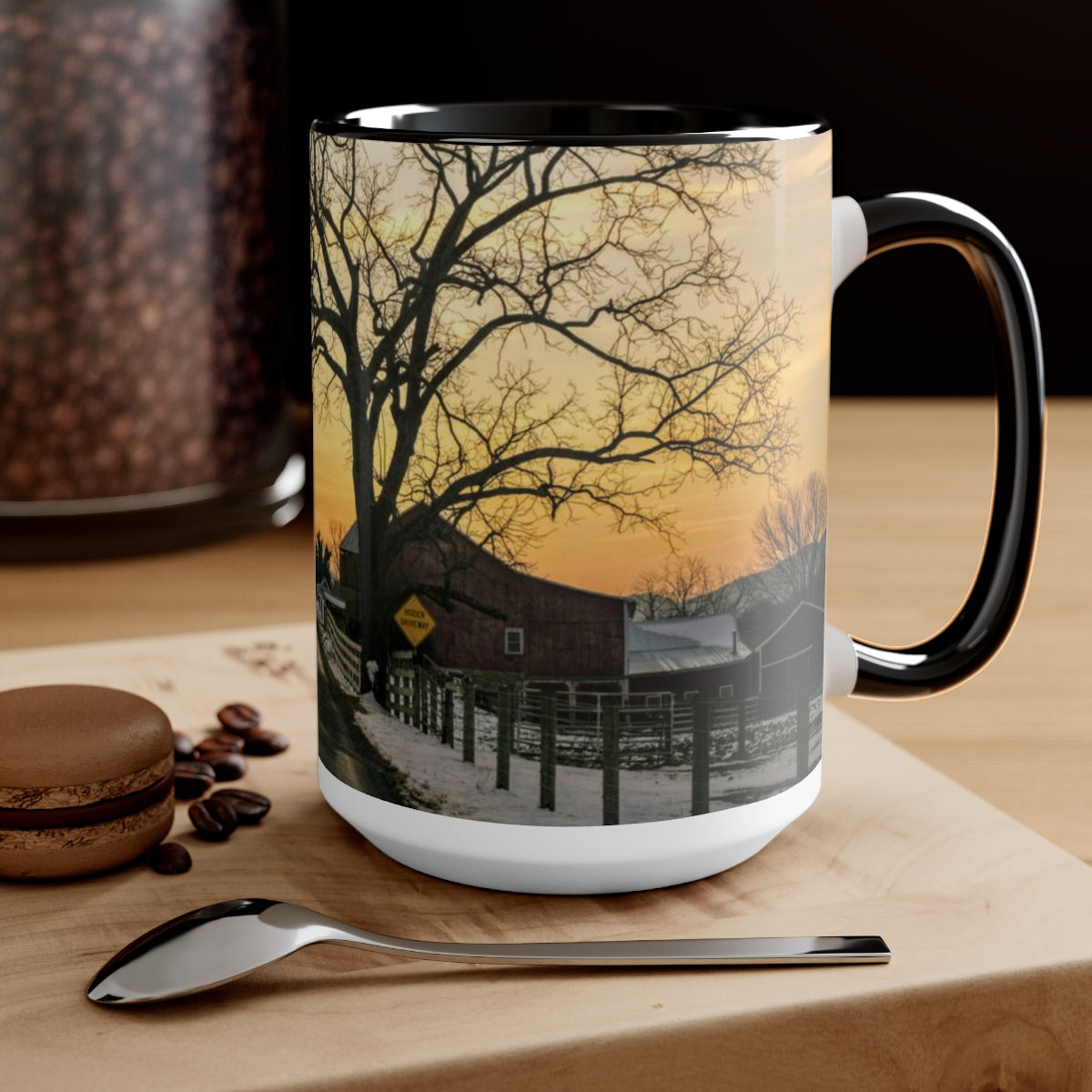 Farm Sunset Coffee Mugs, 15oz