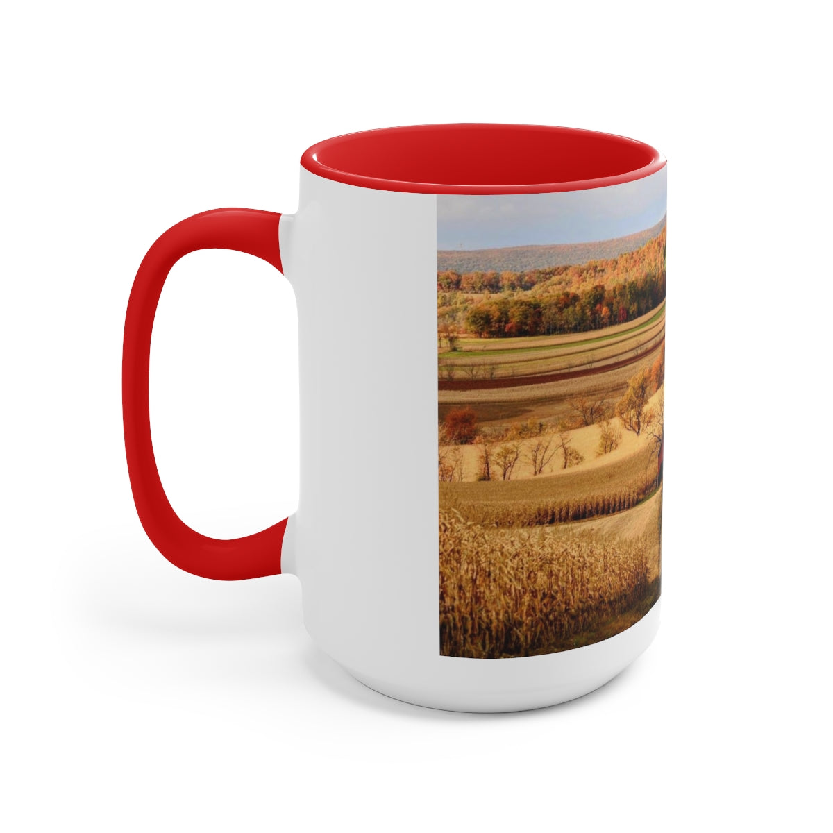 Autumn Celebration Two-Tone Coffee Mugs, 15oz