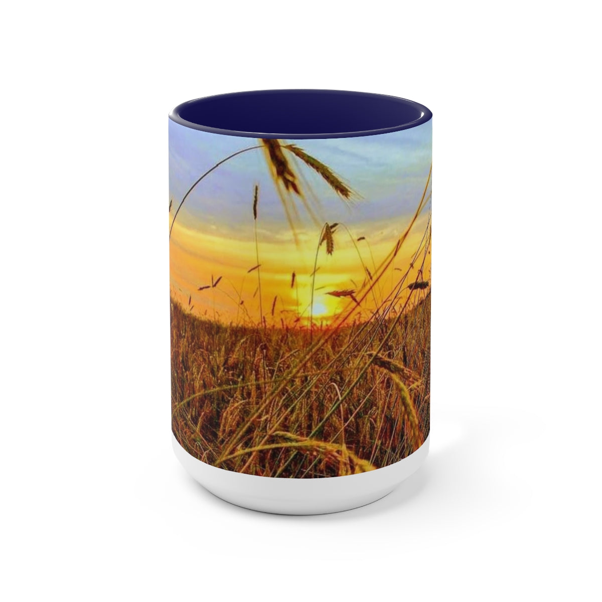 Field Sunset Two-Tone Coffee Mugs, 15oz