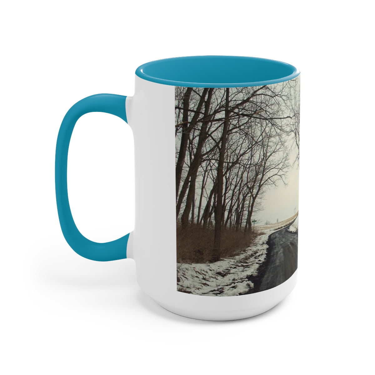 Wintery Woods Two-Tone Coffee Mugs, 15oz