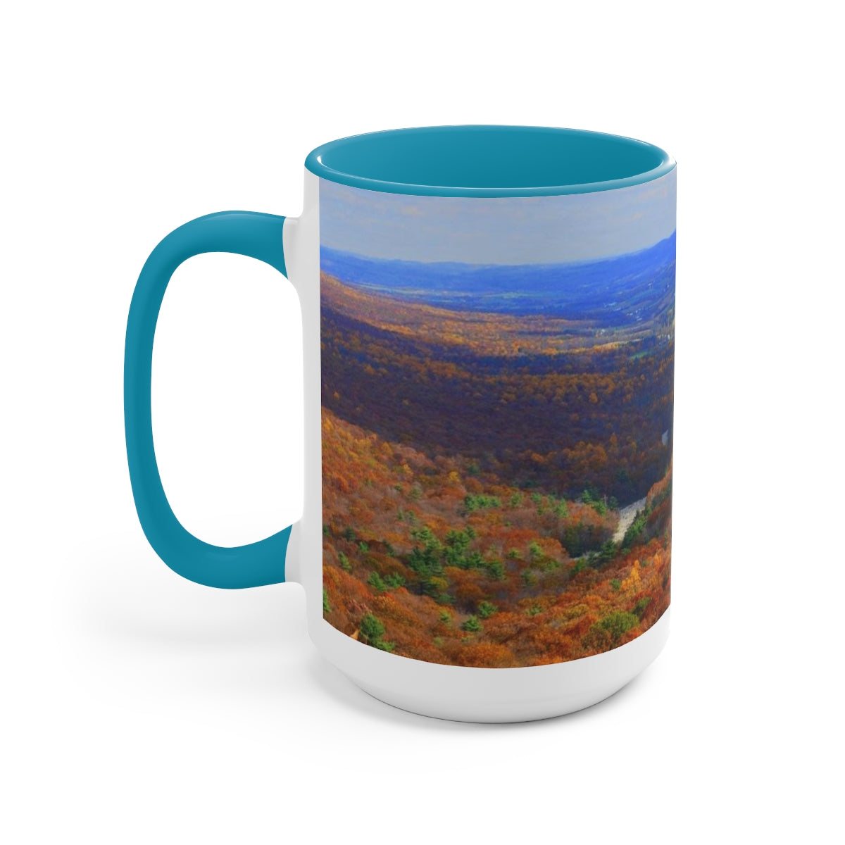 Autumn Mountain Two-Tone Coffee Mugs, 15oz