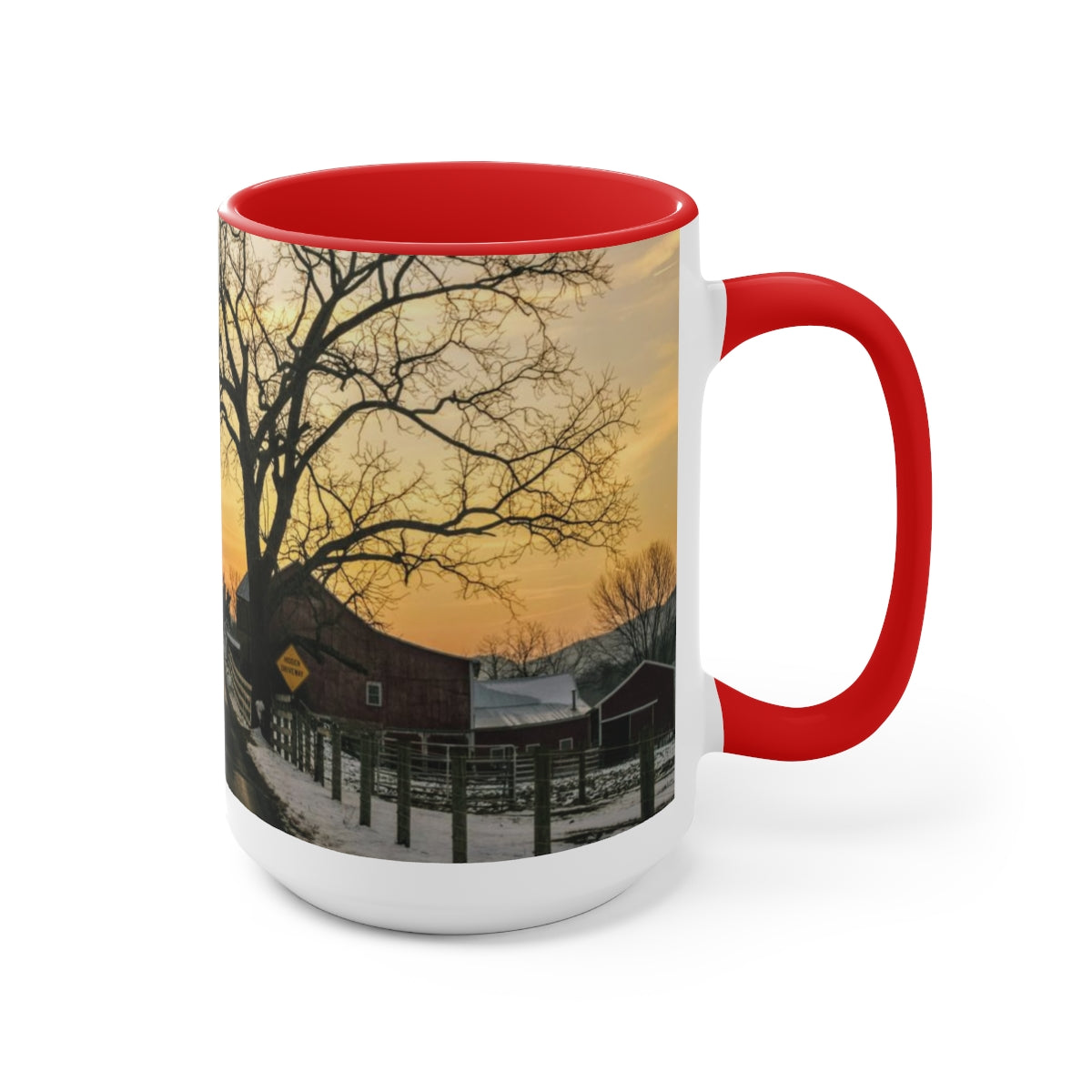 Farm Sunset Coffee Mugs, 15oz