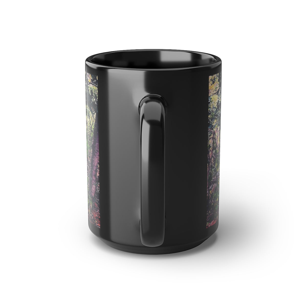 Red Garden Door Black Mug, 15oz