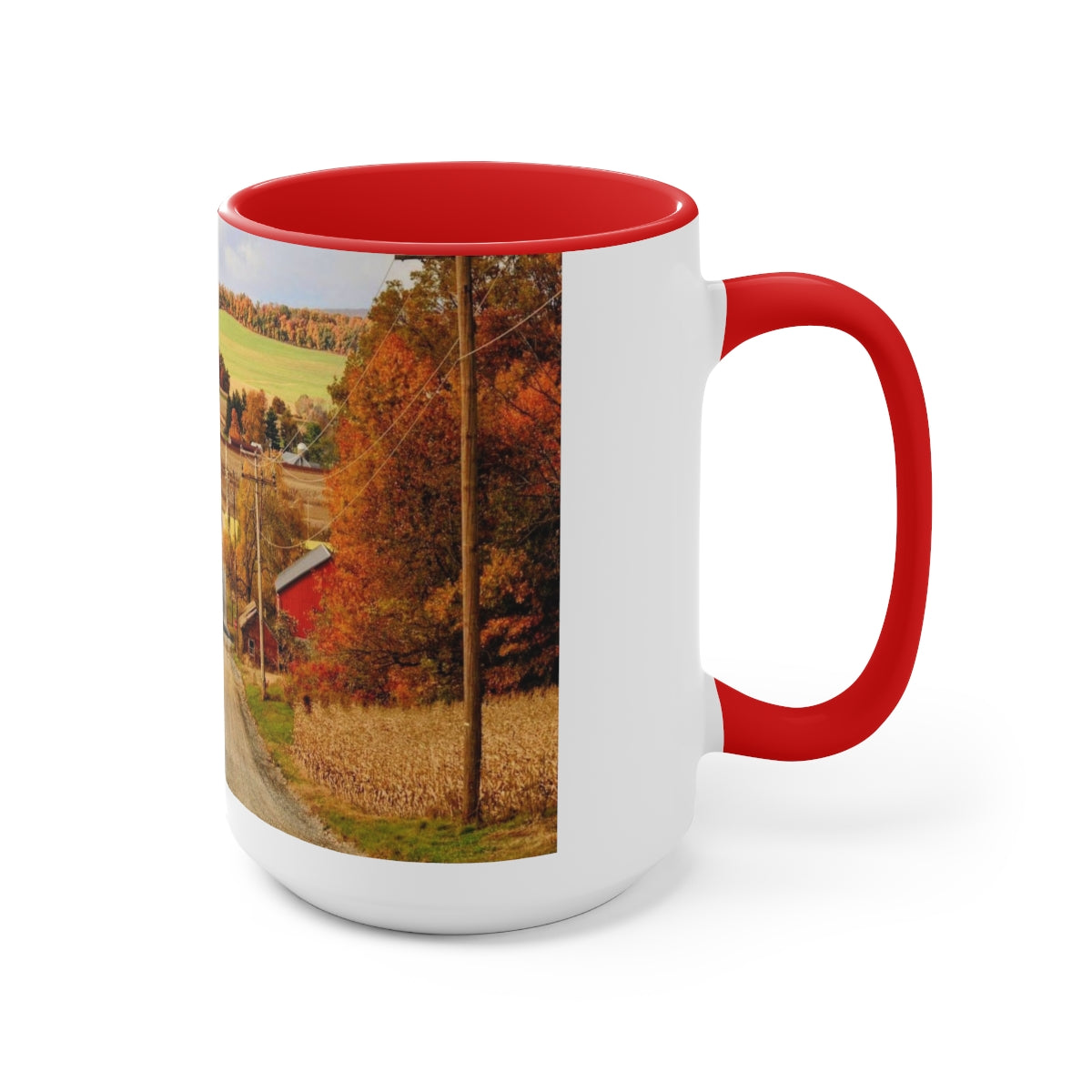 Autumn Celebration Two-Tone Coffee Mugs, 15oz