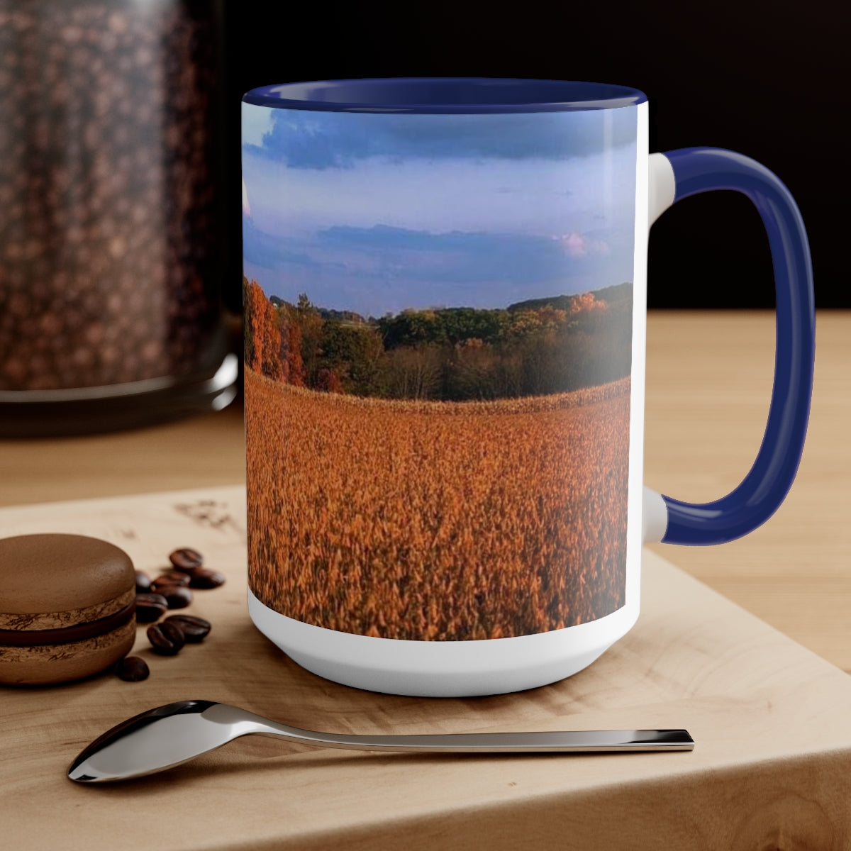 Autumn Fields Two-Tone Coffee Mugs, 15oz