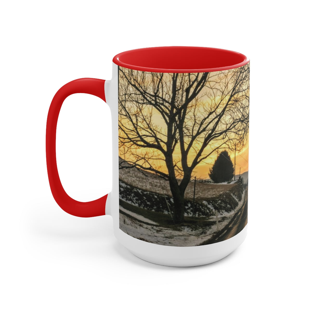 Farm Sunset Coffee Mugs, 15oz