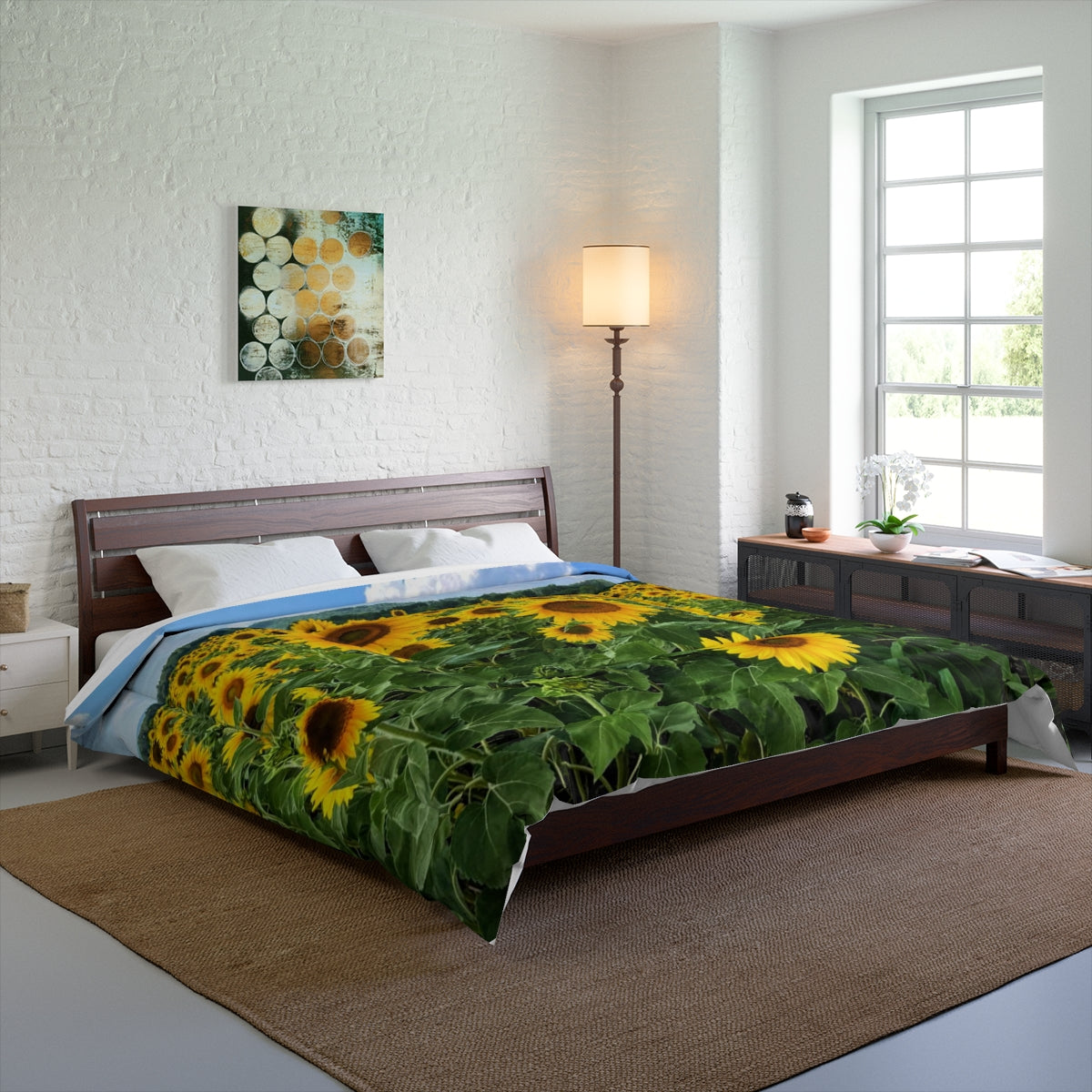 Sunflower Sky Field Comforter