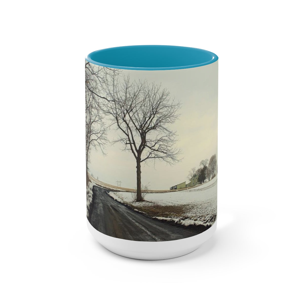 Wintery Woods Two-Tone Coffee Mugs, 15oz