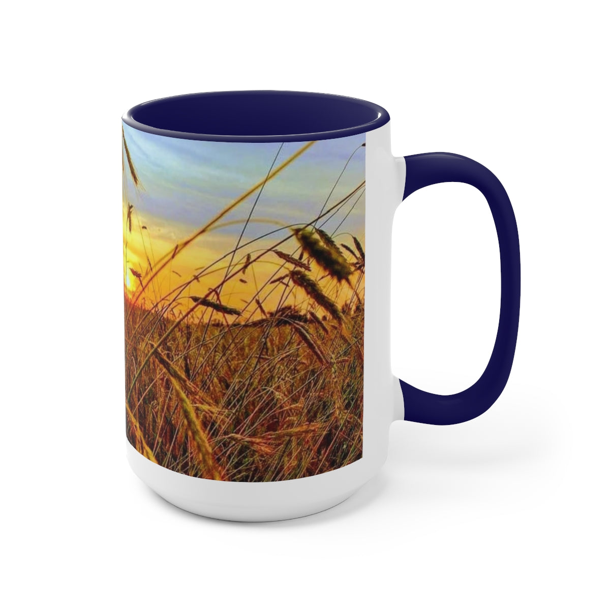 Field Sunset Two-Tone Coffee Mugs, 15oz